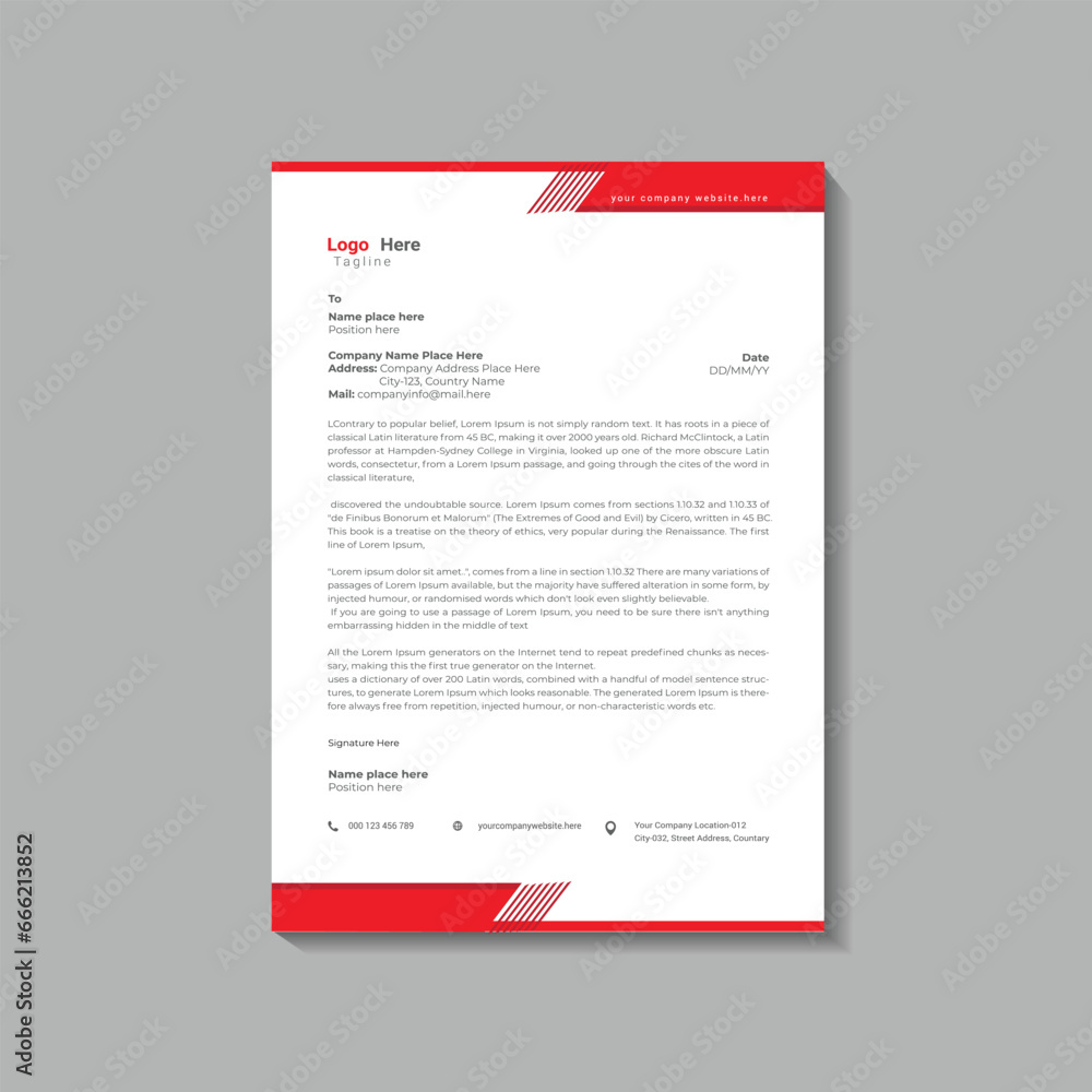 Modern and business letterhead design template 