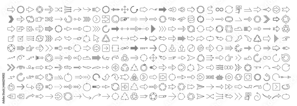 arrow symbol  sets of various shapes - obrazy, fototapety, plakaty 