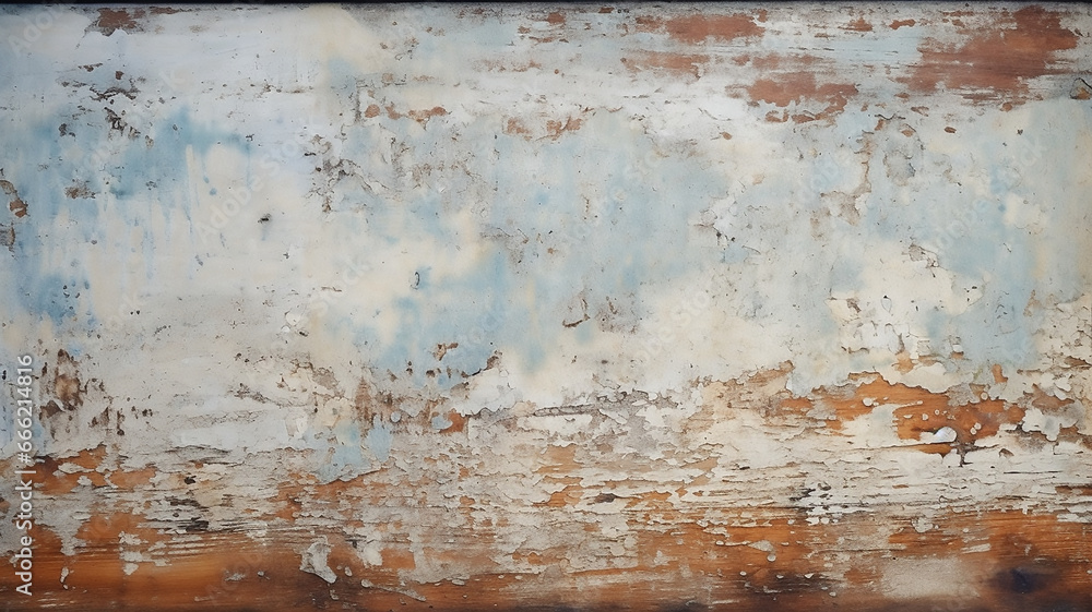 Old weathered peeling paint texture on rusty metal surface background, Generative AI Old weathered peeling paint texture on rusty metal surface background, Generative AI