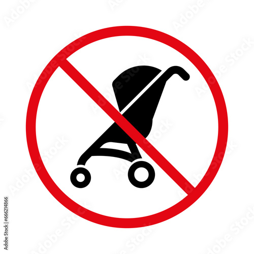 Prohibition of strollers on the escalator. Prohibition of the installation of strollers on the territory. EPS10