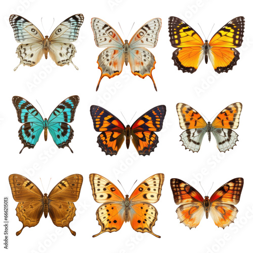 Set of Butterfly on transparent background © Nazmus