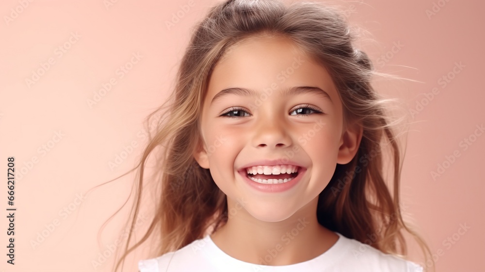 Cute Laughing Girl Isolated on the Minimalist Pastel Color Background
Cute Laughing Girl Isolated on the Minimalist Pastel Color Background