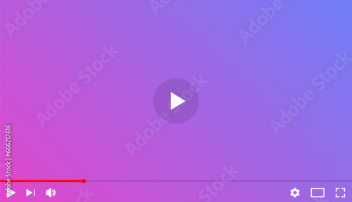 Video player mockup template. Media player window bar, video screen frame for web and mobile apps