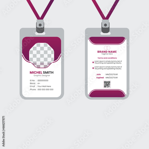 PrintA bundle of 1 templates of different colors Id  card   template, modern Id card design template, 
abstract Id card and creative design, IT company post card and editable vector template