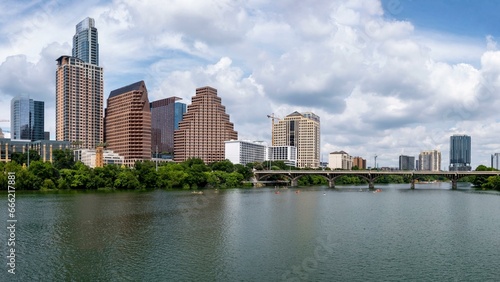 4K Image  Austin  Texas USA Skyline with Modern Buildings  Colorado River Urban View