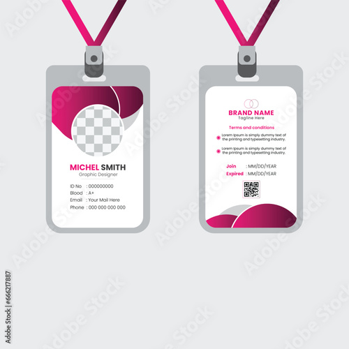 PrintA bundle of 1 templates of different colors Id  card   template, modern Id card design template, 
abstract Id card and creative design, IT company post card and editable vector template