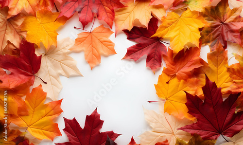 Autumn Season, maple leaf background on autumn or spring season, red and orange maple leaf falling down on the ground in an autumn season, Single maple leaf, Isolated autumn background