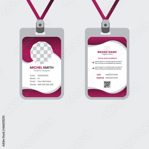 PrintA bundle of 1 templates of different colors Id  card   template, modern Id card design template, 
abstract Id card and creative design, IT company post card and editable vector template