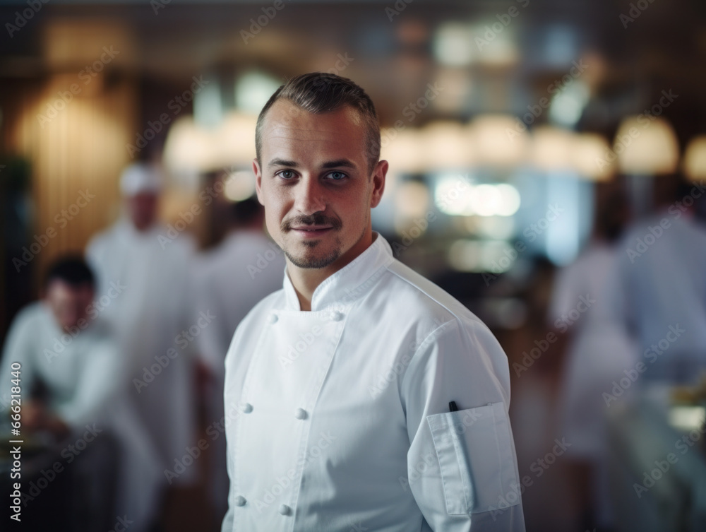 Portrait photo of the chef in the kitchen
Portrait photo of the chef in the kitchen