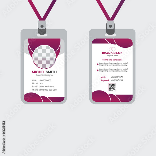 PrintA bundle of 1 templates of different colors Id  card   template, modern Id card design template, 
abstract Id card and creative design, IT company post card and editable vector template