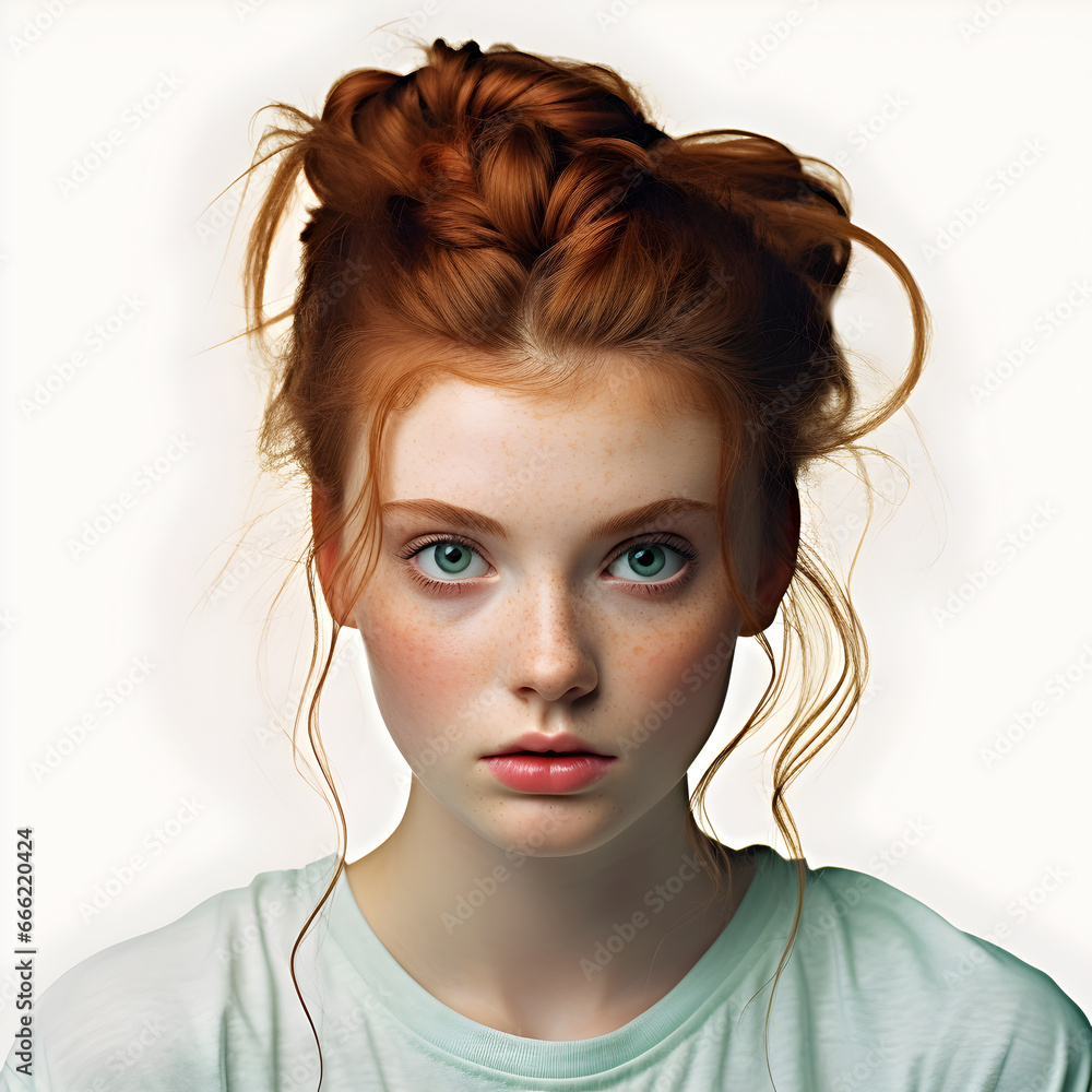 Naklejka premium woman with red hair