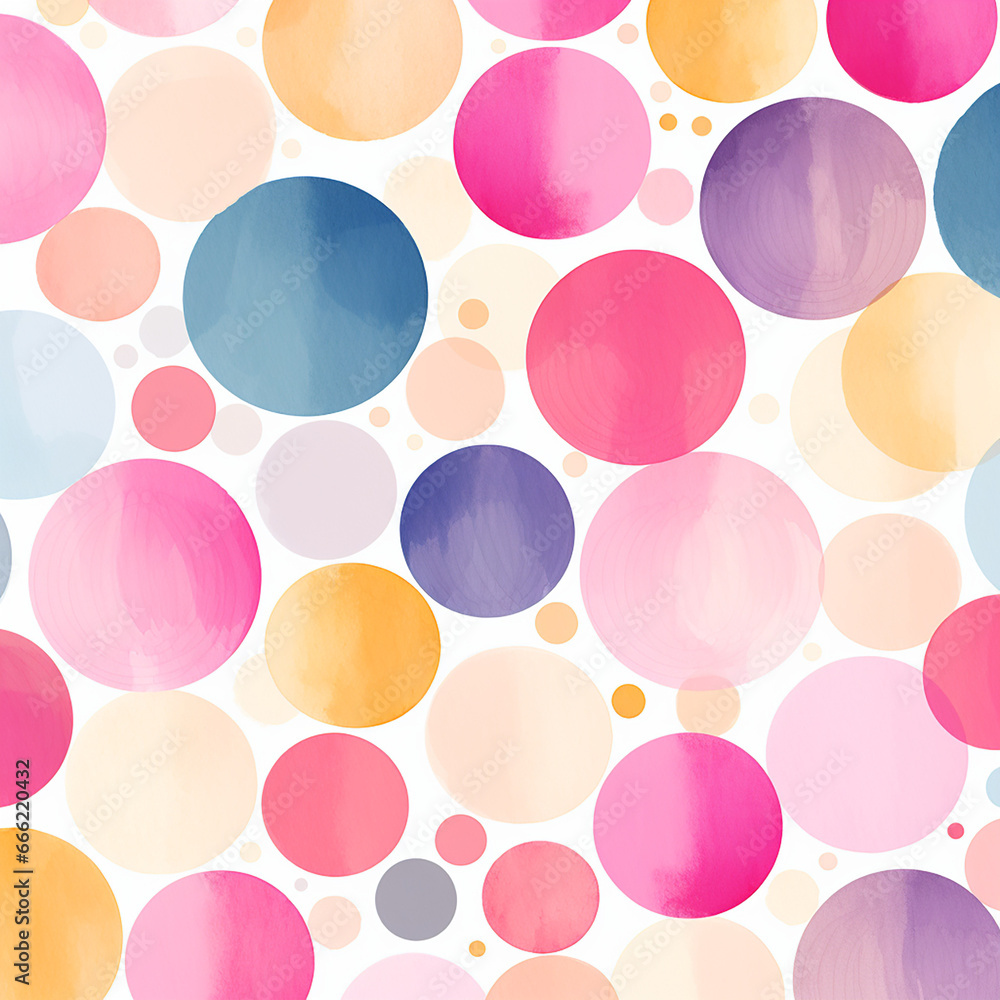 seamless pattern with circles pink color on white background created with Generative Ai seamless pattern with circles pink color on white background created with Generative Ai