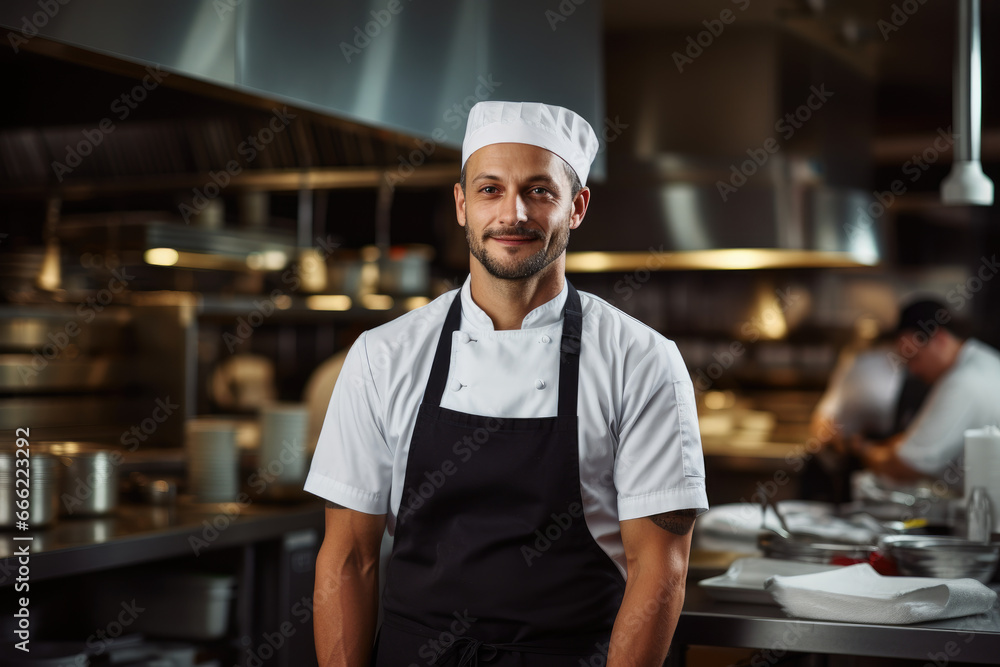 Male Chef in Restaurant Kitchen