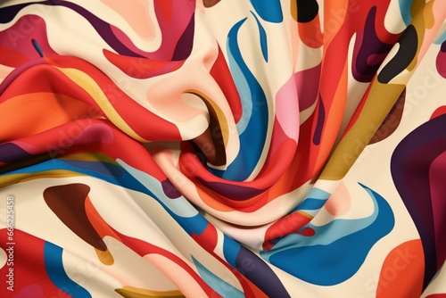 Contemporary swimwear textile featuring a modern print pattern. Generative AI