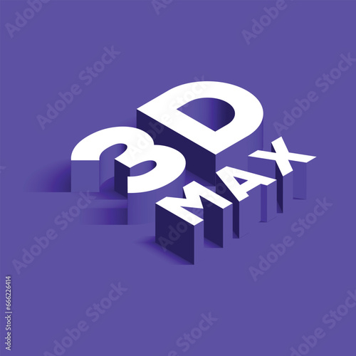 3D 3D MAX yazısı mor arkaplan. Translation : 3D 3D max text with  purple background.