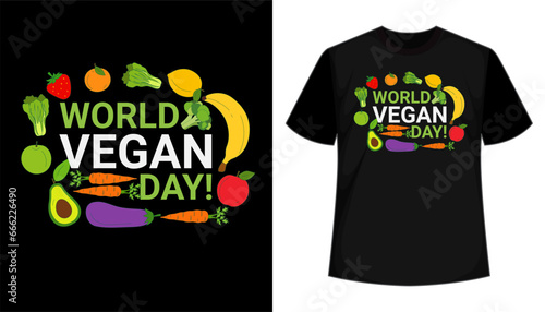world vegan day T-shirt Design vector