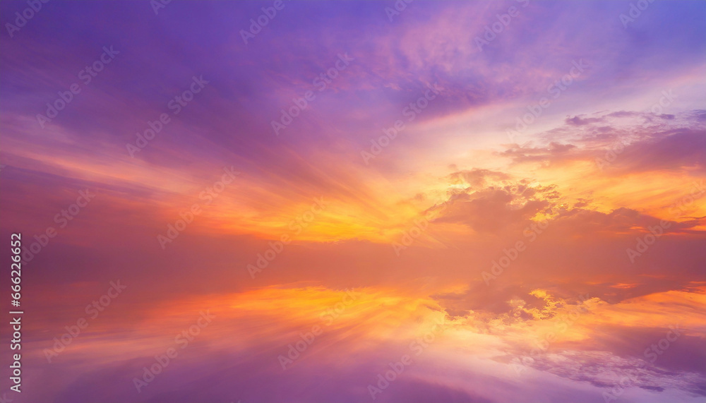 Abstract sunset background with orange and light purple hues