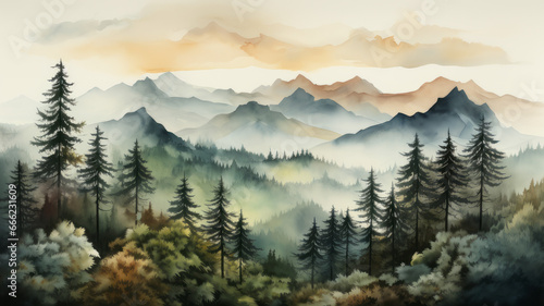 Enchanting Alpine Watercolor Design