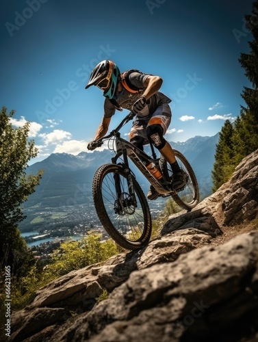 bike ride photo helm Mountains tourism searching speed extreme cycling freedom motion outdoors