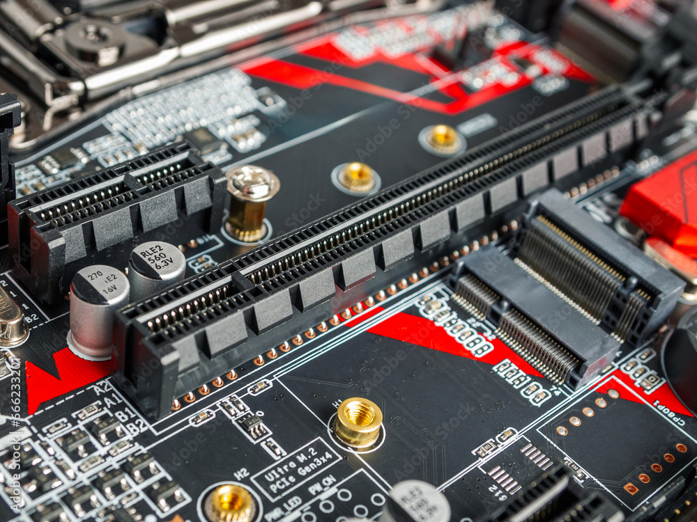 psi express port connector on the motherboard, high-speed data bus in a computer psi express port connector on the motherboard, high-speed data bus in a computer