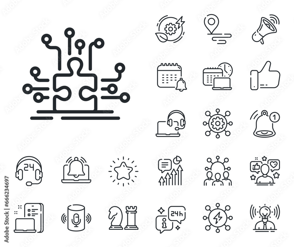 Decide Jigsaw sign. Place location, technology and smart speaker outline icons. Puzzle with many options line icon. Business challenge symbol. Puzzle options line sign. Vector Decide Jigsaw sign. Place location, technology and smart speaker outline icons. Puzzle with many options line icon. Business challenge symbol. Puzzle options line sign. Vector