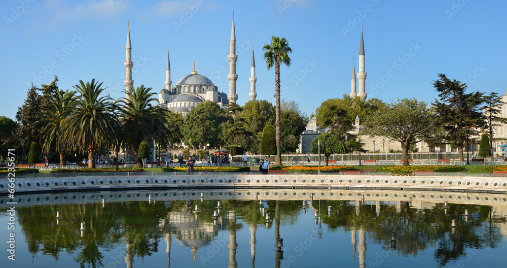 Panorama of Sultanahmet Square in Istanbul.