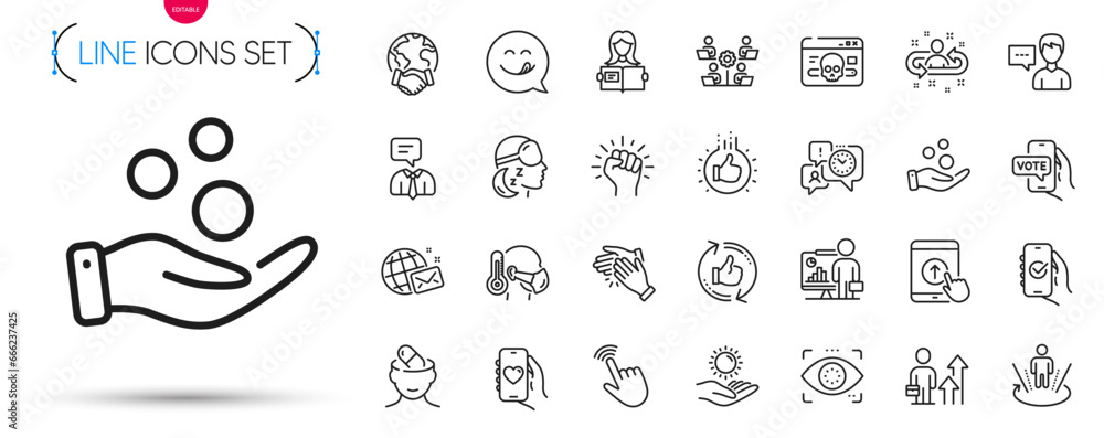 Pack of Clapping hands, Online voting and Refresh like line icons ...