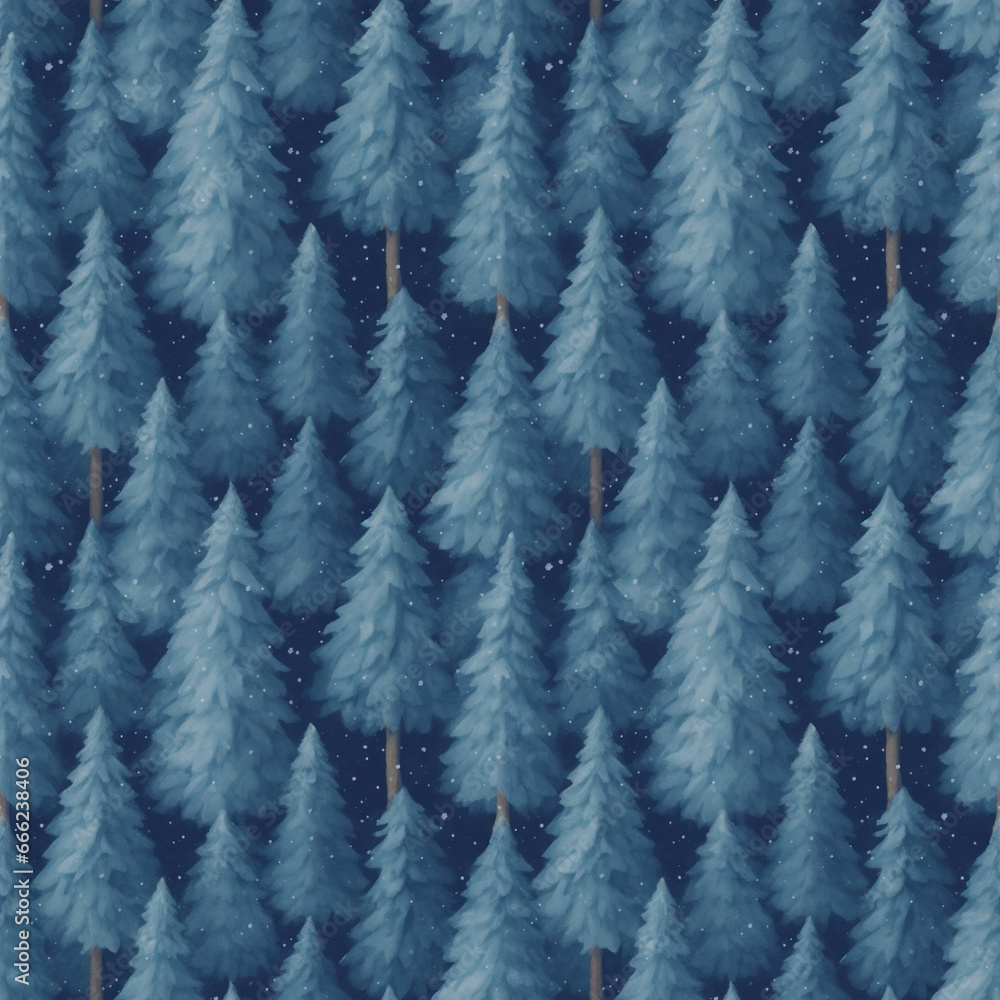 Obraz premium pine branches covered with snow