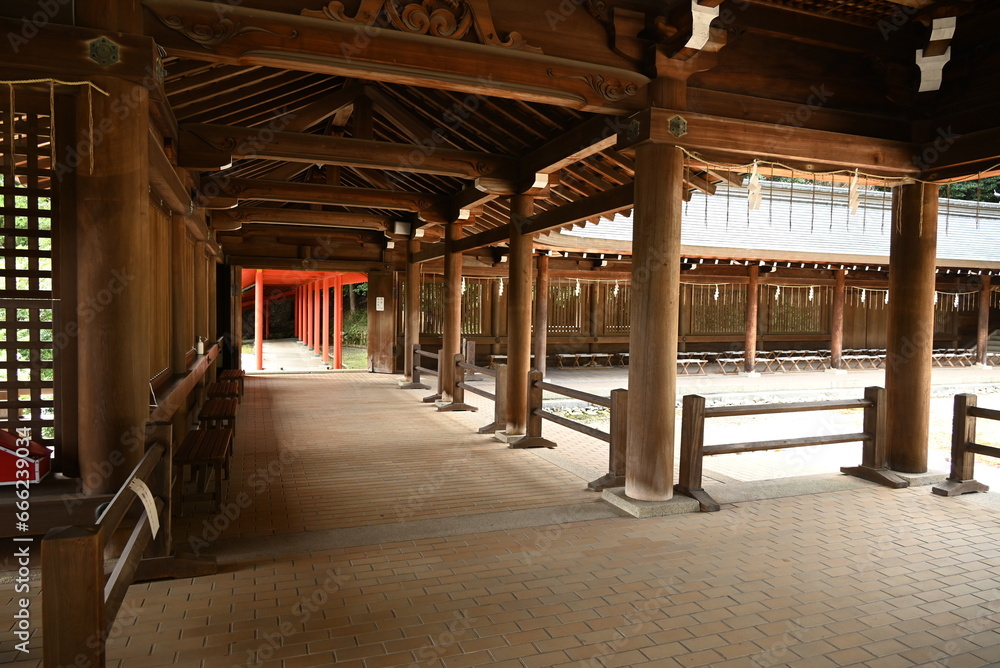 Japan travel guide. Omi Jingu Shrine. A shrine in Otsu City, Shiga Prefecture, Japan, dedicated to Emperor Tenji. A match to determine the competitive karuta champion is held here every January.