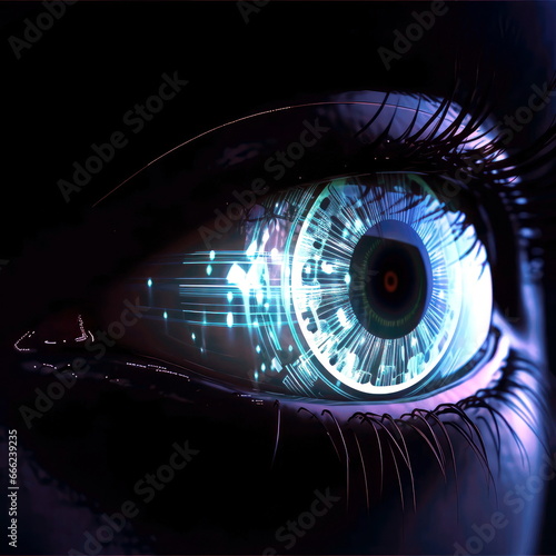 Luminous robot eye digital stylization