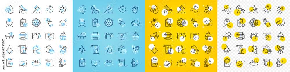 Vector icons set of Cursor, Auction hammer and Blood donation line icons pack for web with Creative painting, Cable section, Approved report outline icon. Cupcake, Timer, Plane pictogram. Vector Vector icons set of Cursor, Auction hammer and Blood donation line icons pack for web with Creative painting, Cable section, Approved report outline icon. Cupcake, Timer, Plane pictogram. Vector