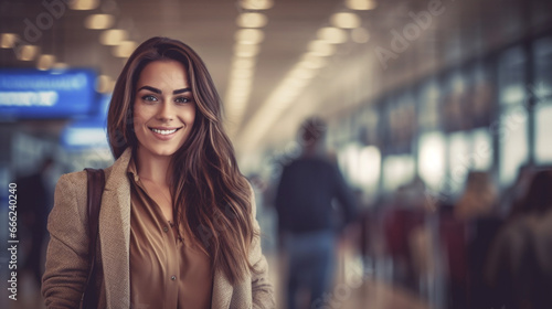 Young woman with warm smile...