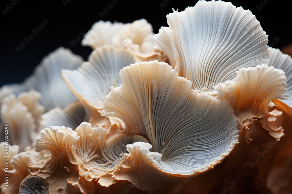 A cross-section of a seashell, displaying the elegance of calcium carbonate structures. Concept of malacology and marine life. Generative Ai. A cross-section of a seashell, displaying the elegance of calcium carbonate structures. Concept of malacology and marine life. Generative Ai.