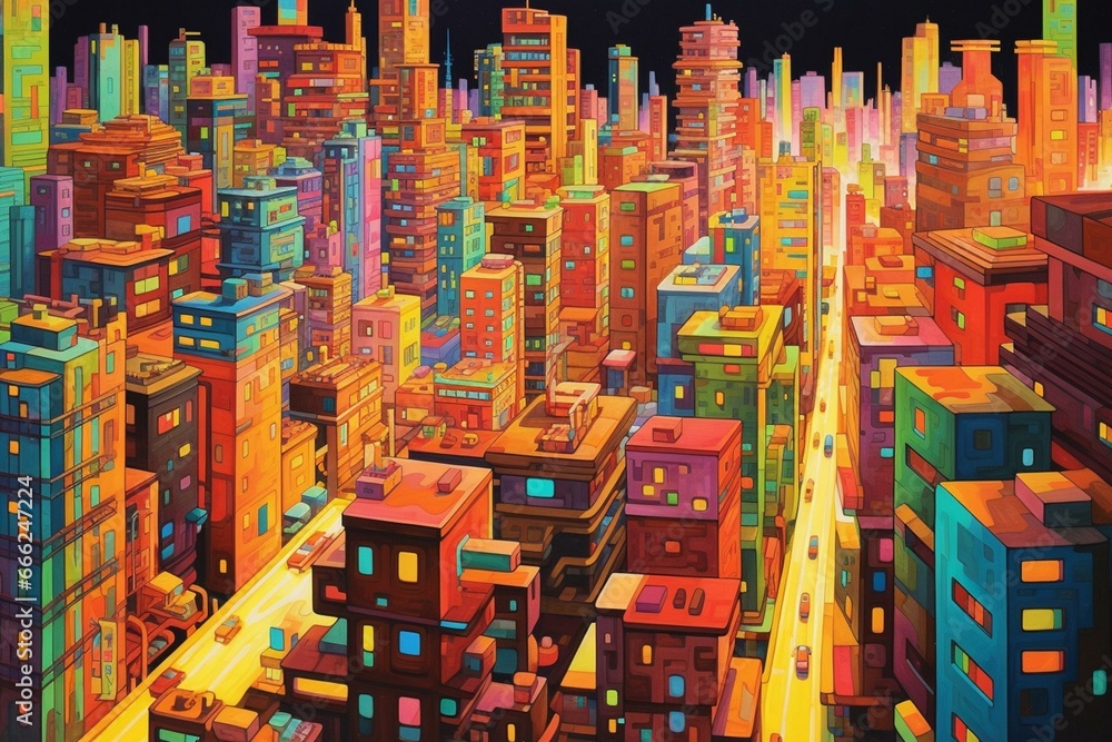 vibrant cityscape. Generative AI
