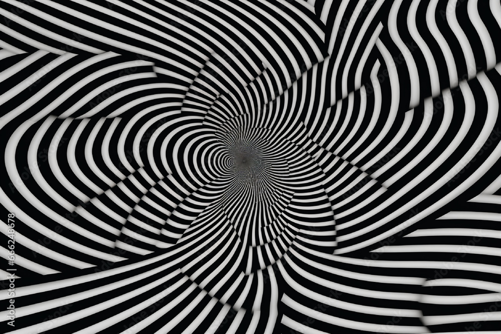Black and white hypnotic background. Vector illustration Black and white hypnotic background. Vector illustration