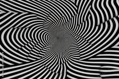 Black and white hypnotic background. Vector illustration