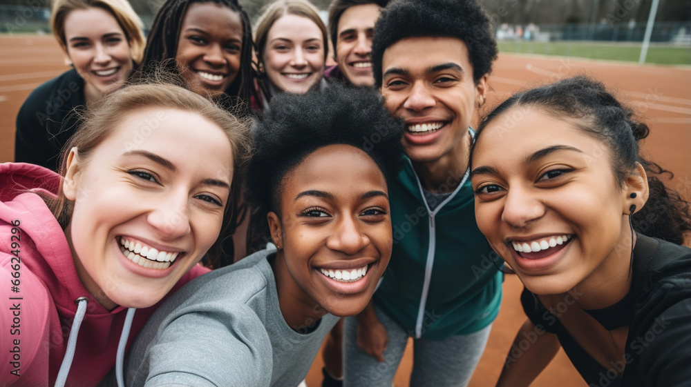 happy young friends taking selfie in the park. happy young friends taking selfie in the park.