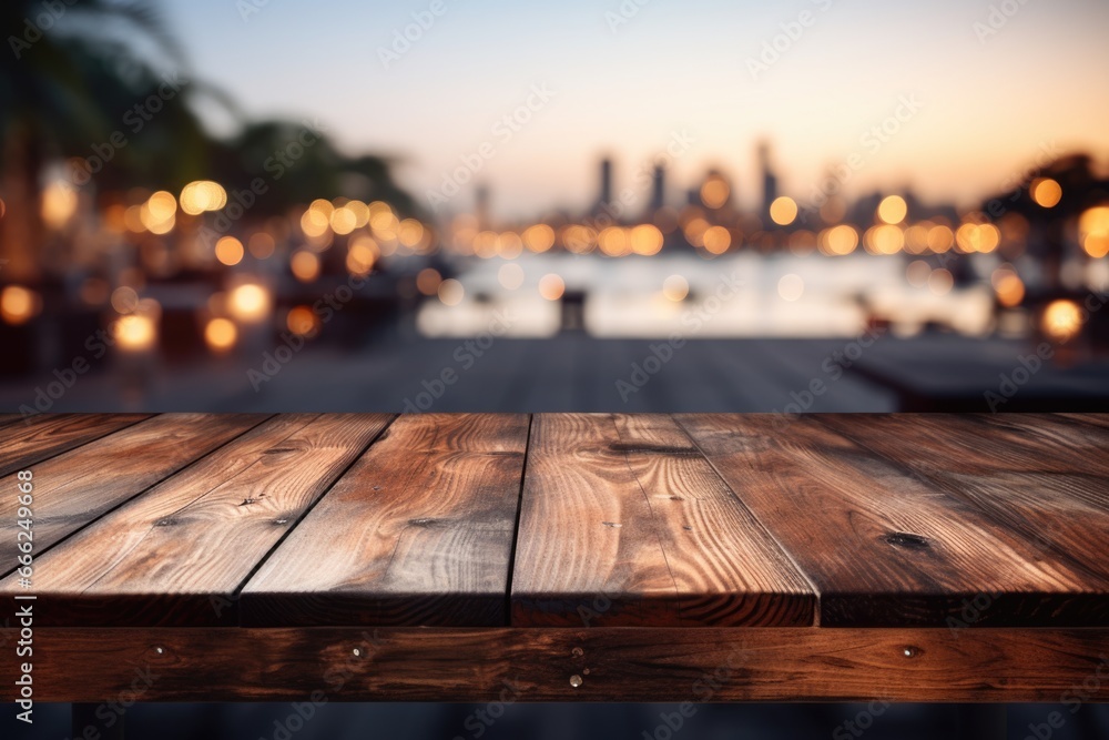 A traditional wood surface seamlessly blending with the softly blurred old-world European village, creating a smooth transition into the softly blurred surroundings A traditional wood surface seamlessly blending with the softly blurred old-world European village, creating a smooth transition into the softly blurred surroundings