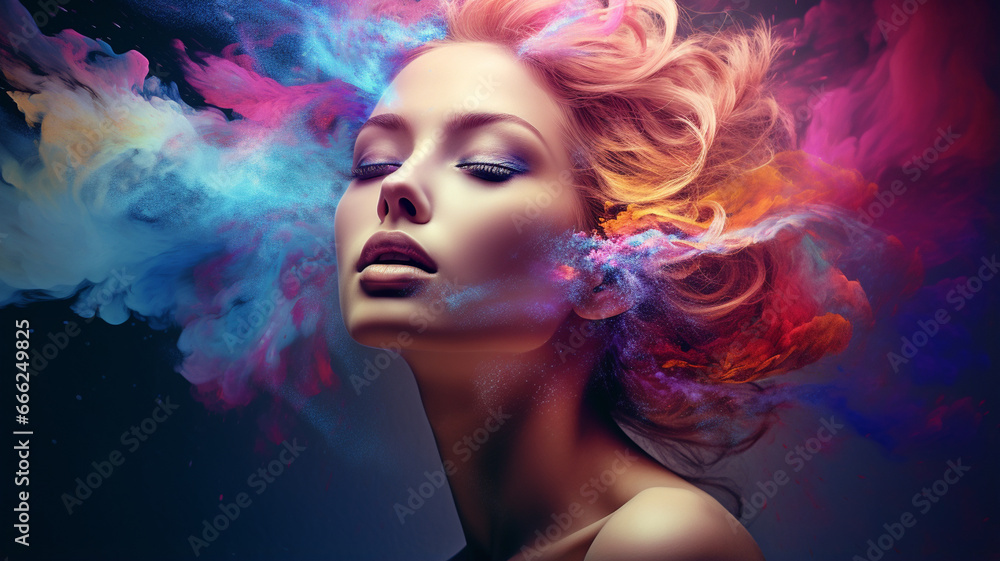 beautiful girl with creative make - up. beautiful girl with creative make - up.