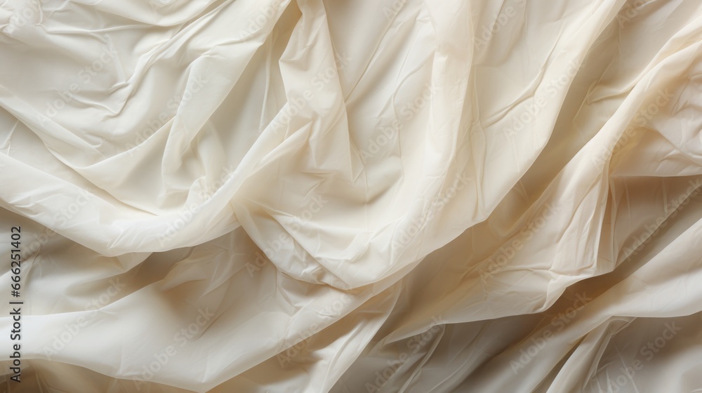 Parchment Paper Texture Close-up: A photograph capturing the crinkled and crumpled texture of parchment paper.