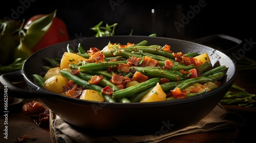 southern green beans and bacon, potatoes