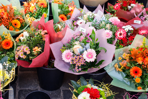 Fototapeta Naklejka Na Ścianę i Meble -  local flower counter. flower shop