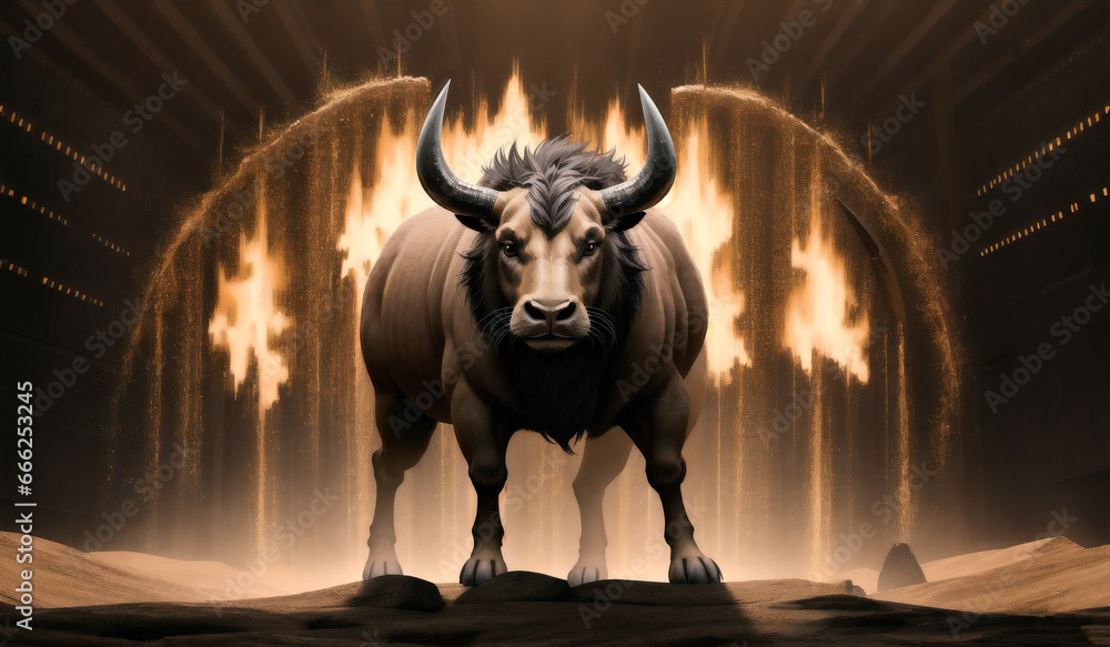 Taurus zodiac sign, illustration of a horoscope animal