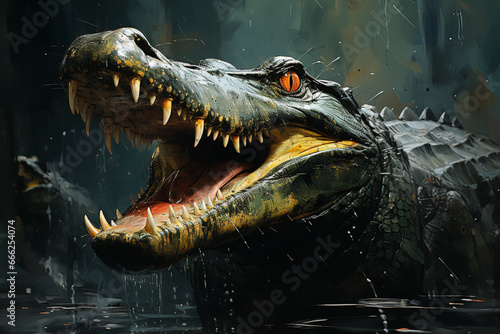 Abstract Crocodile Image - Generative AI © Stefan