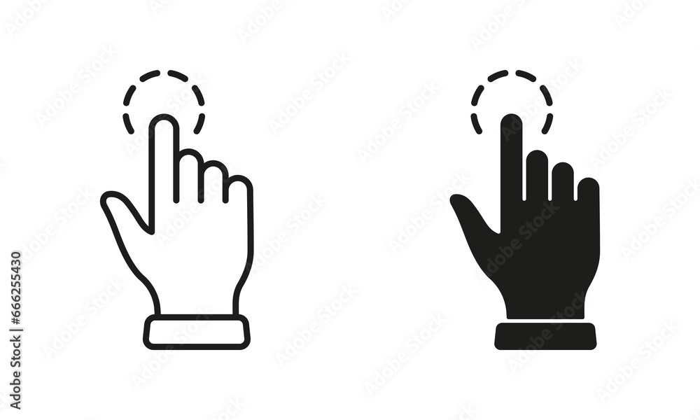 Touch Gesture, Hand Cursor for Computer Mouse Line and Silhouette Icon Set. Swipe, Click, Tap, Press, Point Sign Collection on White Background. Pointer Finger Pictogram. Isolated Vector Illustration Touch Gesture, Hand Cursor for Computer Mouse Line and Silhouette Icon Set. Swipe, Click, Tap, Press, Point Sign Collection on White Background. Pointer Finger Pictogram. Isolated Vector Illustration