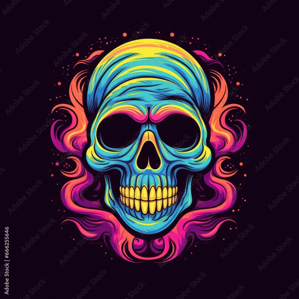 skull head neon icon logo halloween cute scary bright illustration tattoo isolated vector skull head neon icon logo halloween cute scary bright illustration tattoo isolated vector