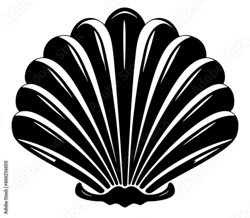 Shell Clam Mussel shell logo tattoo print