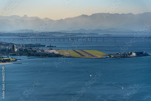 Vista aérea do Aeroporto Santos Dumont no Rio de Janeiro