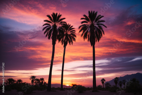 trees at sunset