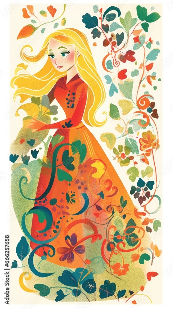 rapunzel fairytale character cartoon illustration fantasy cute drawing book art poster graphic rapunzel fairytale character cartoon illustration fantasy cute drawing book art poster graphic